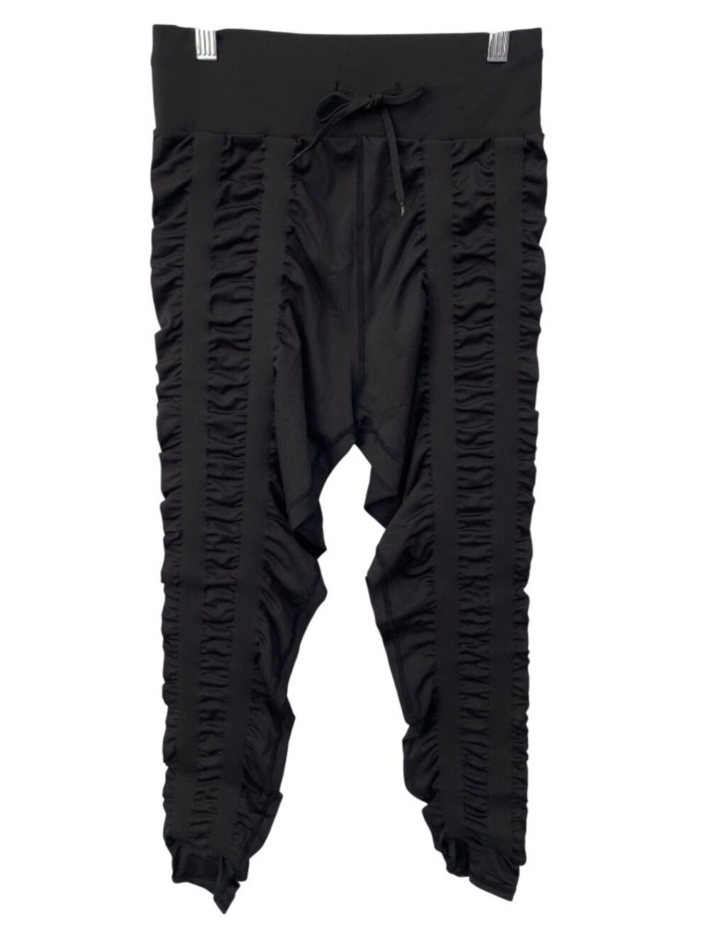 Skinnify Resistance Band Leggings XL Ruched Pull On Drawstring Black Athleisure